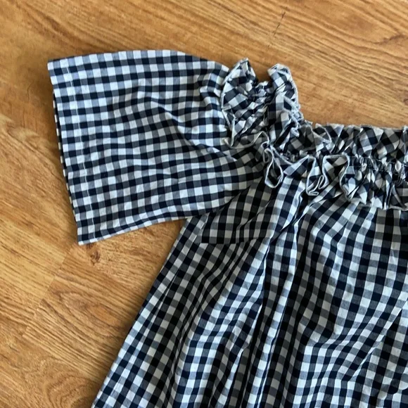 Vineyard Vines Mini Dress XS Gingham Check Black White - Picture 9 of 11
